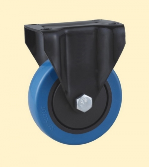 中型固定脚轮-兰PU